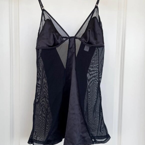 Y2K La Senza Lingerie, Black Sheer Lingerie, Satin Mesh Black Lingerie, Vintage - Picture 2 of 7